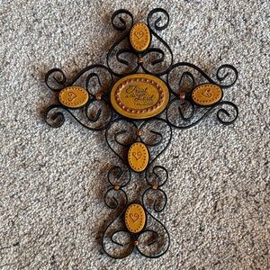 Decorative Black and Gold Wall Cross